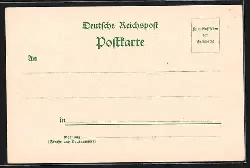 Lithographie Berlin, Gewerbe-Ausstellung 1896, Alte Gerichtslaube