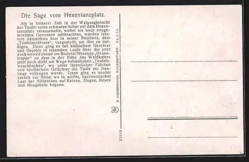 AK Thale, Walpurgisnacht auf dem Hexentanzplatz, Teufelsschloss und Teufelsbecken