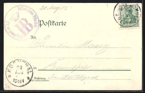 Lithographie München, Ortsansicht Münchner Hofbräuhaus mit Passanten