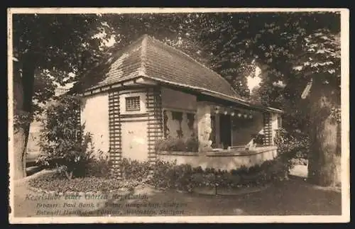 AK Stuttgart, Bauaustellung 1908, Kegelstube einer Garten-Kegelbahn