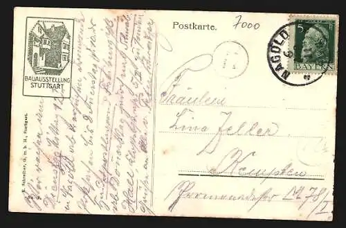 AK Stuttgart, Bauaustellung 1908, Kegelstube einer Garten-Kegelbahn