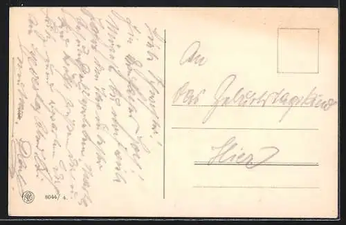 Künstler-AK Ängstliches kleines Paar versteckt sich in einem Fass