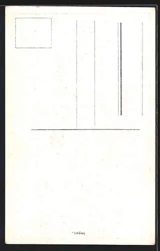 AK Mann mit unaufgespanntem Schirm im Regen, Neujahrsgruss