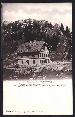 AK Friedrich Schüler Alpenhaus /Göstritz, Berghütte am Sonnwendstein