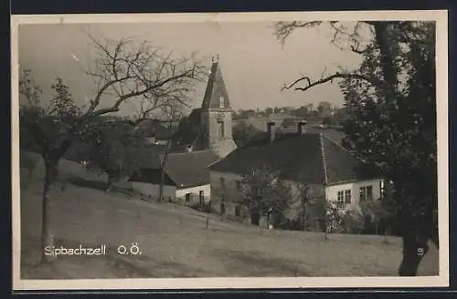 AK Sipbachzell /O. Ö., Ortspartie mit Kirche