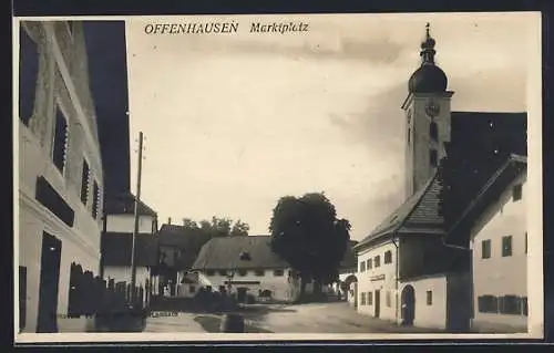 AK Offenhausen, Marktplatz mit Kirche
