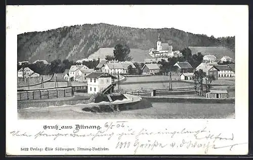 AK Attnang, Ortspartie mit Kirche