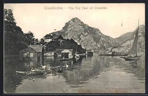 AK Traunkirchen, Villa Graf Paar mit Traunstein