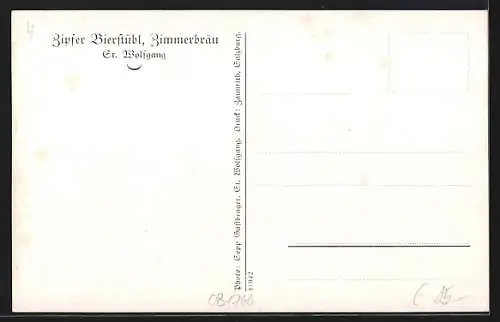 AK St. Wolfgang, Gasthaus Zipfer Bierstübl, Innenansicht