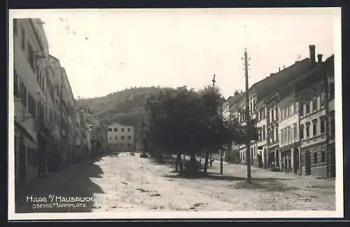 AK Haag a. Hausruck, Oberer Marktplatz mit Gasthaus