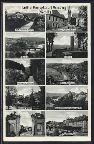 AK Arnsberg /Westf.,  Platz, Kaiserpförtchen und Landsberger Hof, Alter Markt, Hirschberger Tor