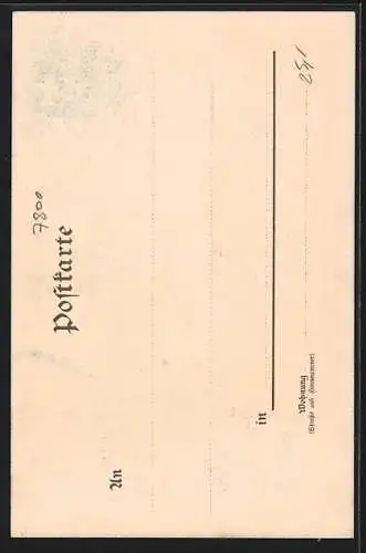 Künstler-Lithographie C. Jung: Freiburg / Breisgau, Blick nach dem Münster