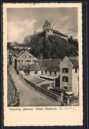 AK Meersburg /Bodensee, Gasthaus Winzer-Trinkstube mit Strassenpartie