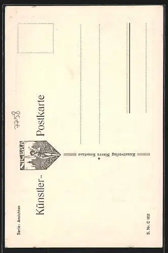 AK Meersburg, Strassenpartie mit Fachwerkhäusern