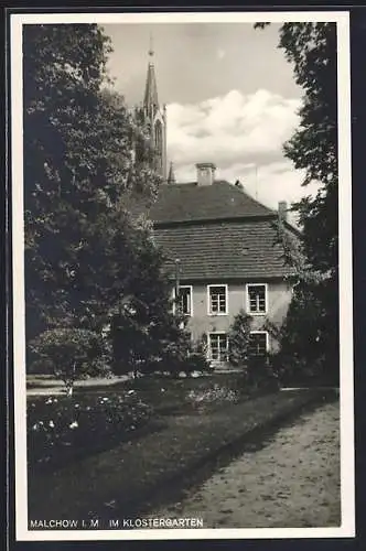 AK Malchow i. M., Partie im Klostergarten