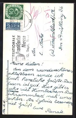 AK Schlossborn /Ts., Kreisjugendheim, Hausansicht und Aufenthaltsraum