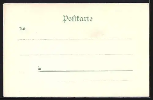 Lithographie Berlin, Gewerbe-Ausstellung 1896, Pavillon der Stadt Berlin, Marine-Schauspiel