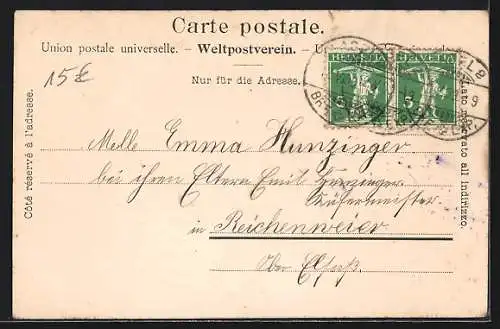 AK Basel, Barfüsserplatz mit Restaurant