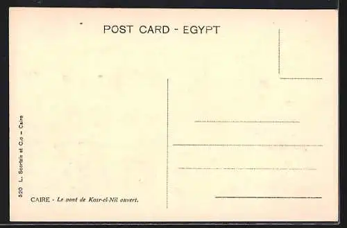 AK Caire, Le pont de Kasr-el-Nil ouvert