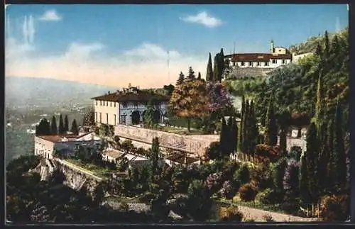 AK Fiesole, Blick zur Villa Medici