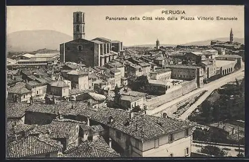 AK Perugia, Panorama della Cittá visto dalla Piazza Vittorio Emanuele