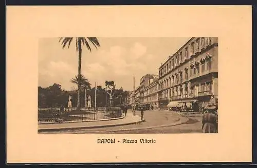 AK Napoli, Piazza Vittoria mit Strassenbahn