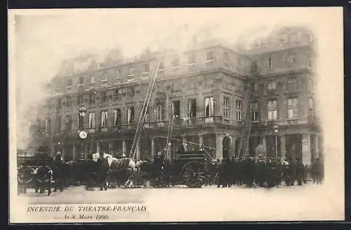 AK Paris, Incendie du Theatre-Francais, 1900