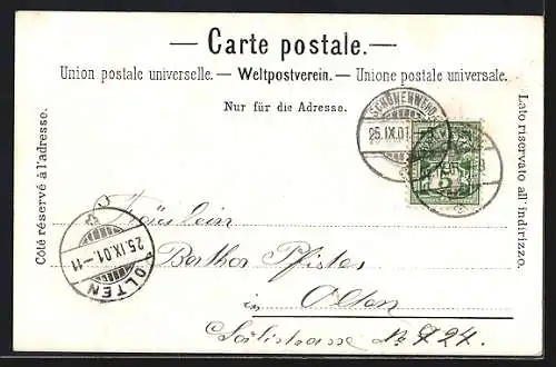 AK Zürich, Ortsansicht, Strassenbahn