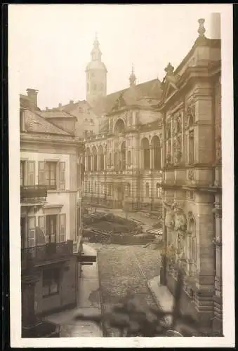 Fotografie unbekannter Fotograf, Ansicht Baden-Baden, Strassenpartie mit Blick zum Friedrichsbad