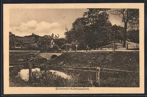 AK Eichhorst-Hubertusstock, Ortspartie am Bach