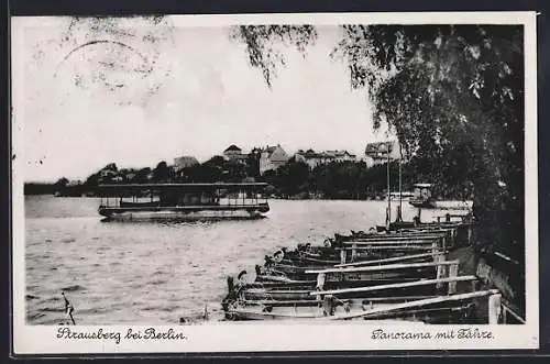 AK Strausberg bei Berlin, Panorama mit Fähre