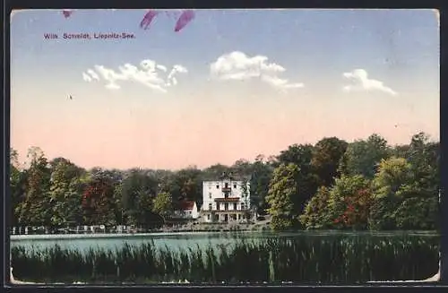 AK Liepnitz-See, Panorama mit Gasthaus