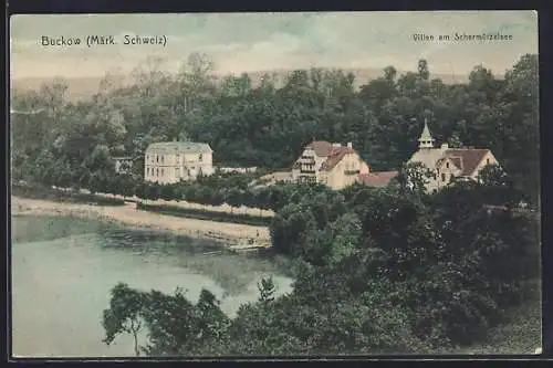 AK Buckow / Märk. Schweiz, Villen am Schermützelsee