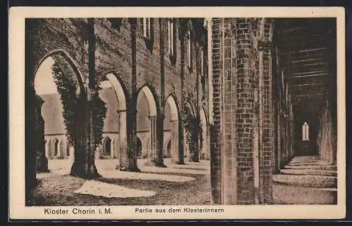 AK Chorin i. M., Kloster, Partie aus dem Klosterinnern