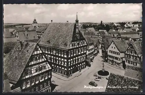 AK Markgröningen, Marktplatz mit Rathaus aus der Vogelschau