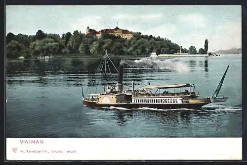 AK Mainau, Dampfer auf dem Bodensee