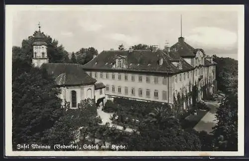 AK Insel Mainau /Bodensee, Schloss mit Kirche