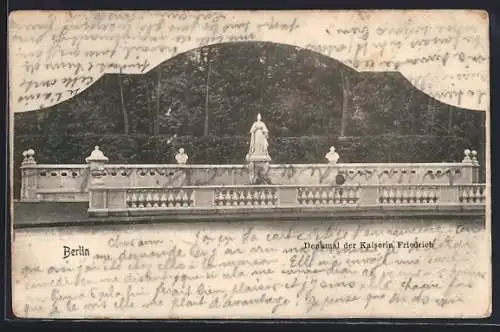 AK Berlin, Denkmal der Kaiserin Friedrich, Grosser Tiergarten