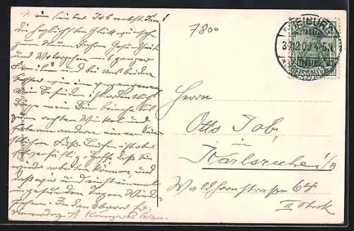 AK Freiburg i. B., Partie am Siegesdenkmal