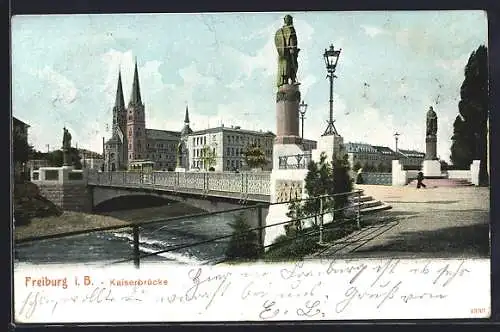 AK Freiburg i. B., Partie an der Kaiserbrücke