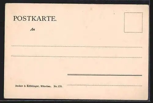 AK München, Isarquai mit Lucaskirche