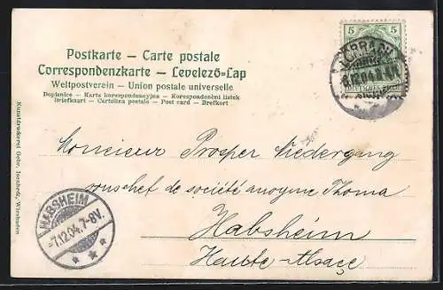 AK Lörrach, Teilansicht aus der Vogelschau