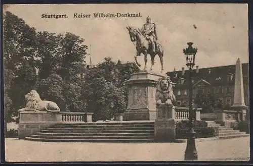 AK Stuttgart, Kaiser Wilhelm-Denkmal