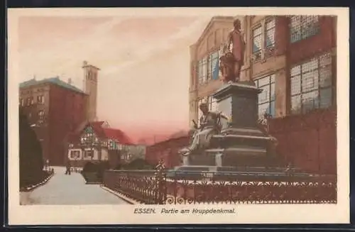 AK Essen, Partie am Kruppdenkmal