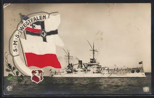 AK Kriegsschiff S.M.S. Westfalen, Reichskriegsflagge