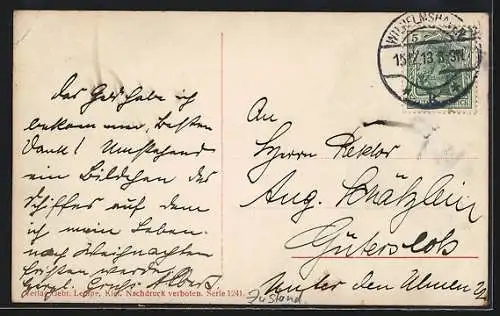 AK Kriegsschiff S. M. S. Albatros, Reichskriegsfahne und Wappen