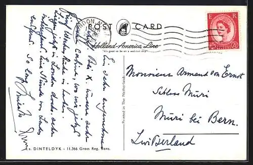 AK Handelsschiff S.S. Dinteldyk auf hoher See