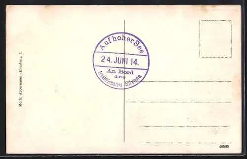 AK Salondampfer Silvana der H.-A.-Linie auf hoher See