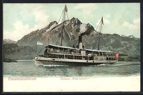 AK Vierwaldstättersee, Dampfer Stadt Luzern