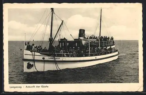 AK Langeoog, Ankunft der Gäste im Passagierboot Langeoog